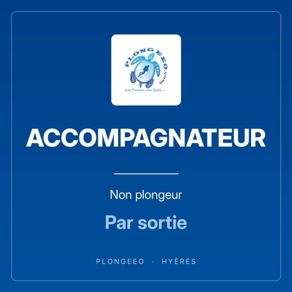 ACCOMPAGNATEUR Non plongeur ACCOMPAGNATEUR, non plongeur, par sortie. PlongeeO à Hyères.