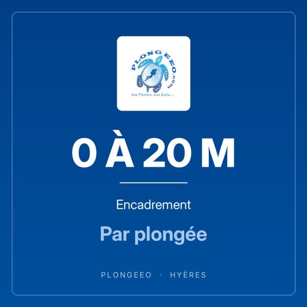 0 À 20 M Encadrement 0 À 20 M, encadrement, par plongée. PlongeeO à Hyères.