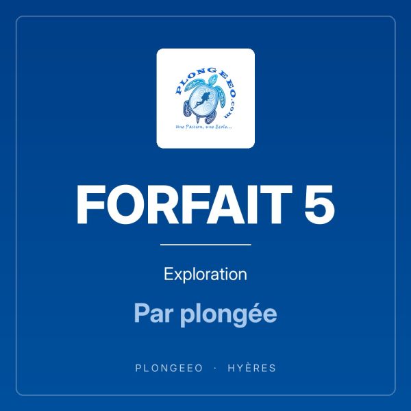 FORFAIT 5, exploration, par plongée. PlongeeO à Hyères.
