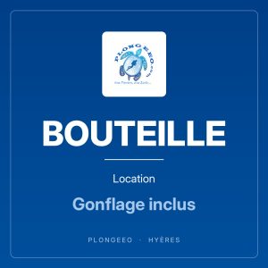 BOUTEILLE Location BOUTEILLE, location, gonflage inclus. PlongeeO à Hyères.