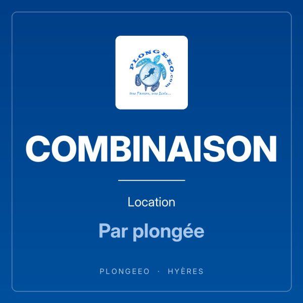 COMBINAISON, location, par plongée. PlongeeO à Hyères.