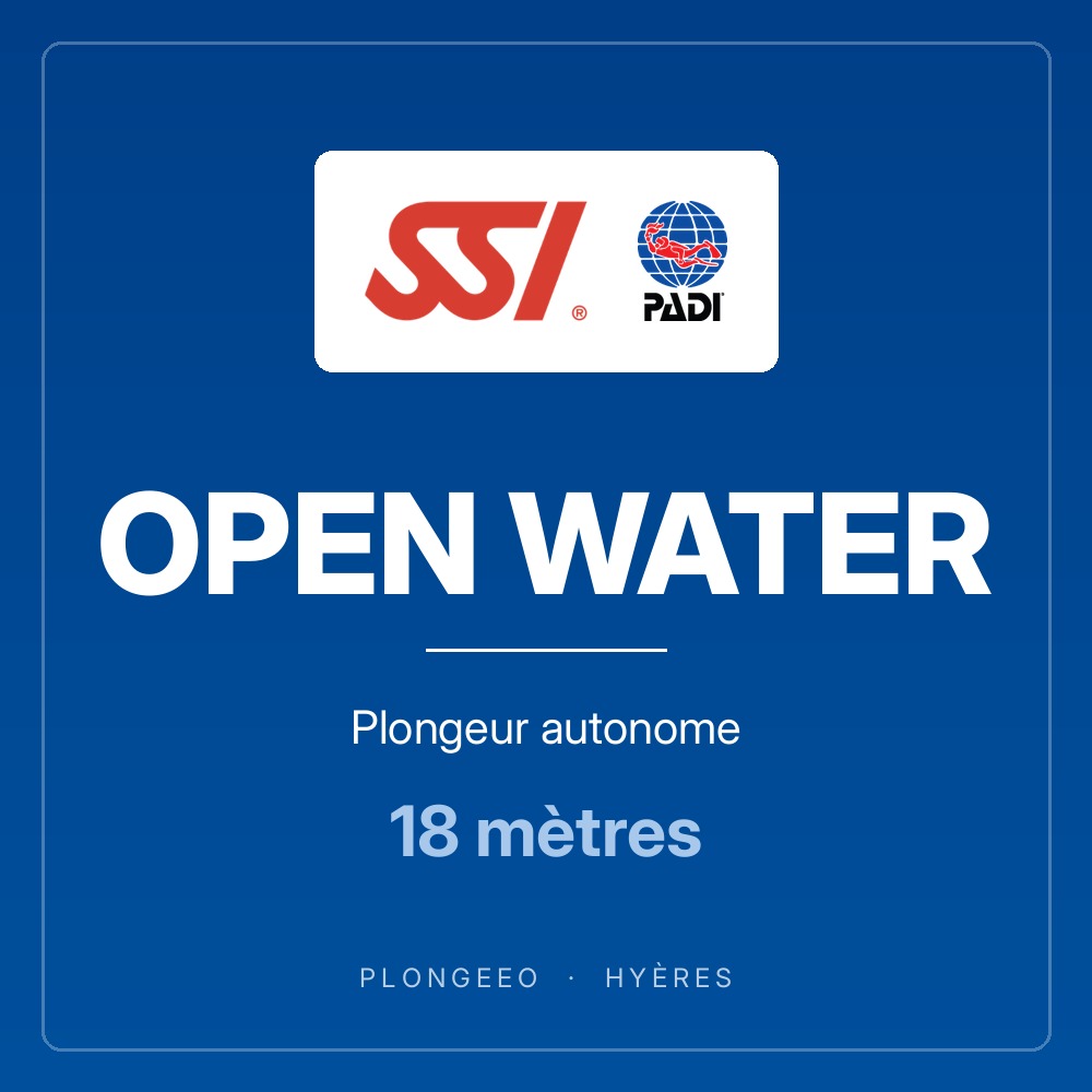 OPEN WATER, plongeur autonome, 18 mètres. PlongeeO à Hyères.