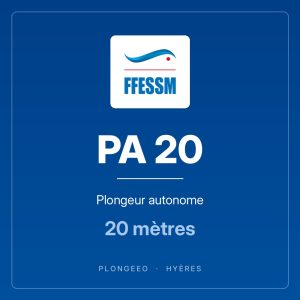PA 20, plongeur autonome, 20 mètres. PlongeeO à Hyères.