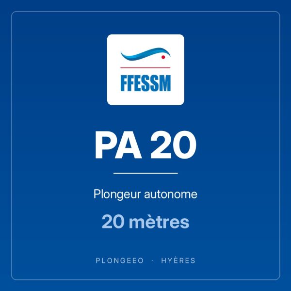 PA 20 Plongeur autonome PA 20, plongeur autonome, 20 mètres. PlongeeO à Hyères.
