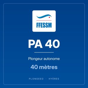 PA 40, plongeur autonome, 40 mètres. PlongeeO à Hyères.