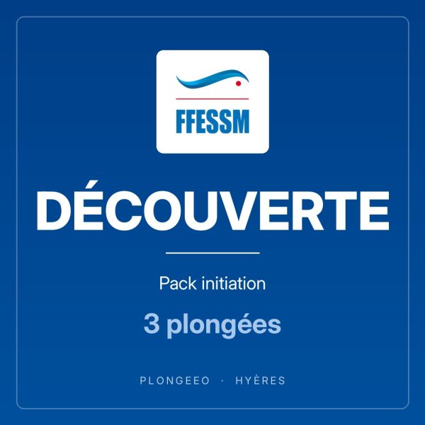 DÉCOUVERTE, pack initiation, 3 plongées. PlongeeO à Hyères.
