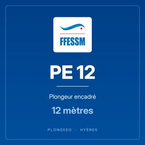 PE 12, plongeur encadré, 12 mètres. PlongeeO à Hyères.