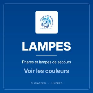 LAMPES, phares et lampes de secours, voir les couleurs. Boutique matériel PlongeeO à Hyères.