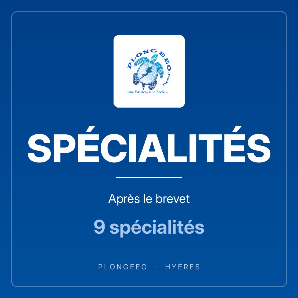 Spécialités, formations de plongée PlongeeO