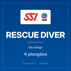 RESCUE DIVER, sauvetage, 4 plongées. PlongeeO à Hyères.