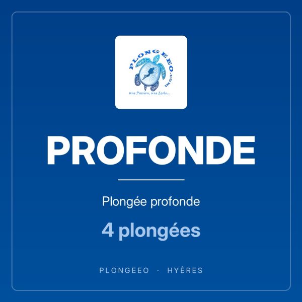 PROFONDE, plongée profonde, 4 plongées. PlongeeO à Hyères.